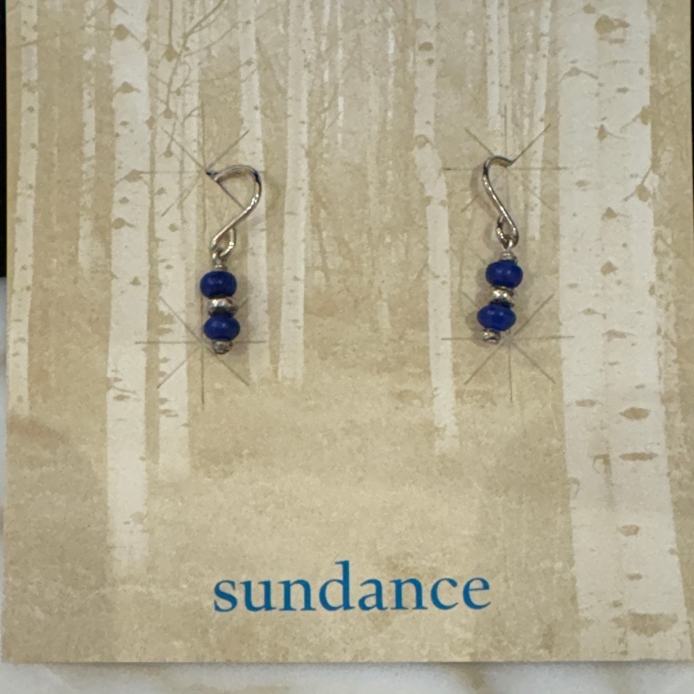 Sundance Catalog Lapis and Sterling Silver Earrings—Beautiful quality!! New!